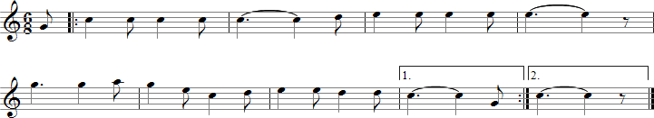 The Farmer in the Dell Sheet Music for B-flat Saxophones