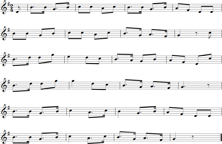 The Keel Row Sheet Music for B-flat Saxophones
