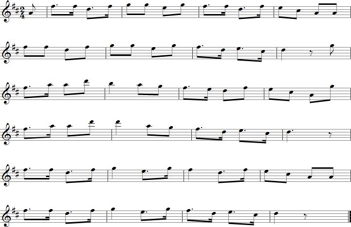 The Keel Row Sheet Music for E-flat Saxophones
