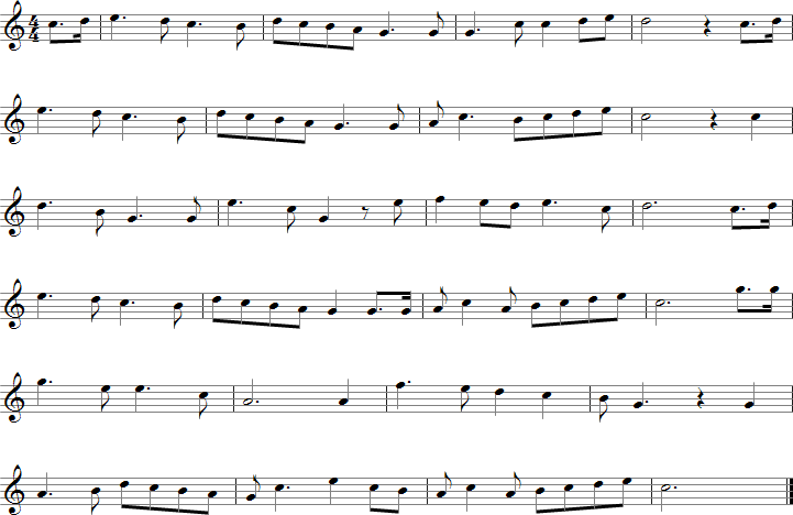The Rose of Allendale Sheet Music for B-flat Saxophones