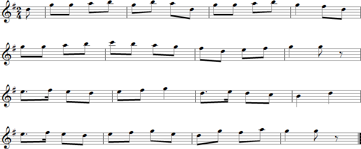 Yankee Doodle Sheet Music for E-flat Saxophones